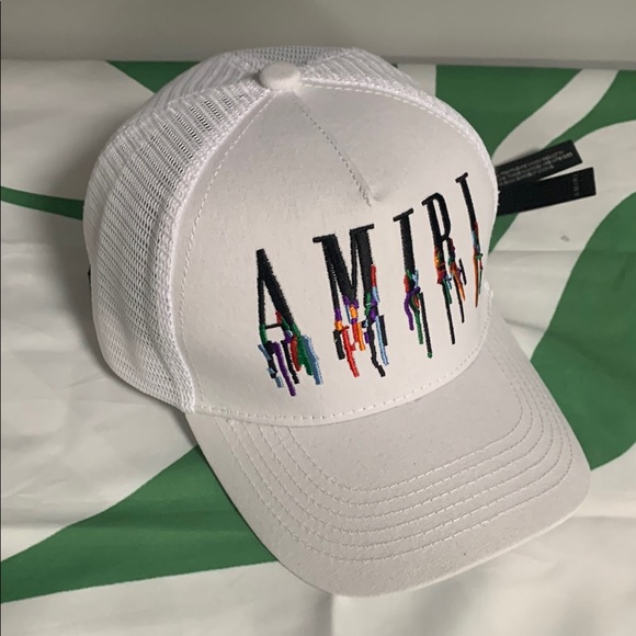 AMIRI White Embroidered Cap - Picture 1 of 5